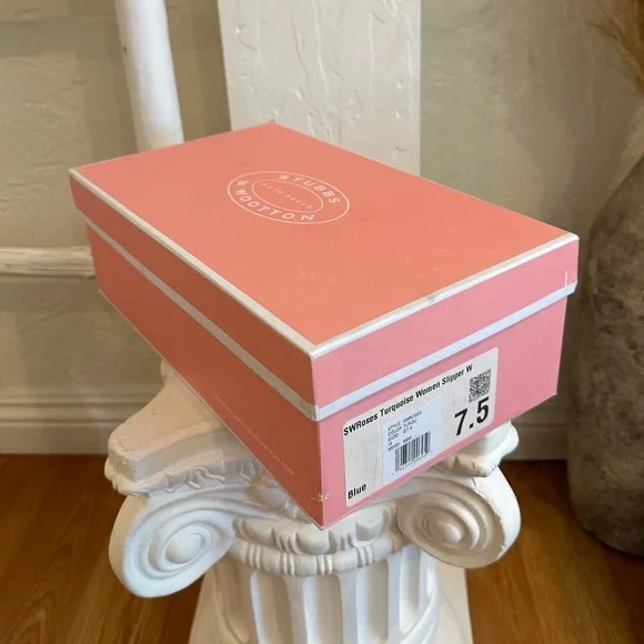 LoveShackFancy x Stubbs and Wootton Roses Slipper in Turquoise Blue Velvet - Picture 16 of 17